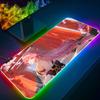 Коврик для мыши Yae Miko Genshin Impact Игровой RGB-коврик для мыши Печать на заказ Клавиатура с подсветкой Девушка-геймер XXL Коврик для ноутбука Настольные коврики Deskpad