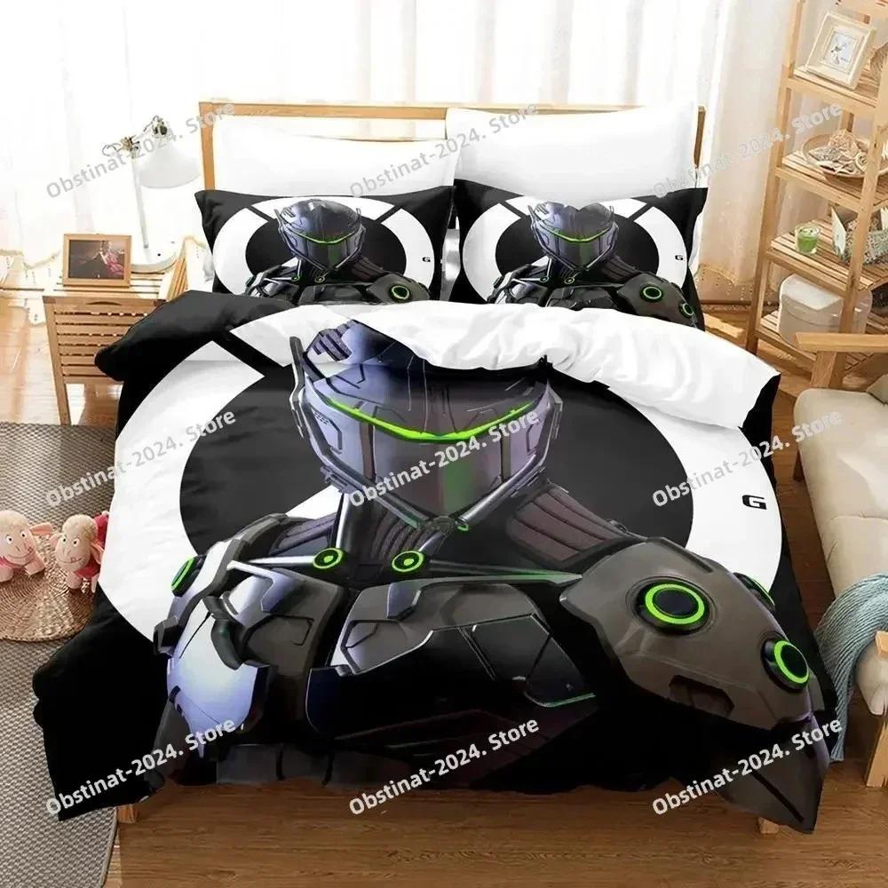 Новый Игровой Набор Постельного Белья Overwatch Genji Печатное Одеяло Покрывало Наволочка 3 Предмета Детский Взрослый Размер