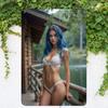 Винтажный металлический настенный декор - Элегантная девушка в белом нижнем белье 8x12 дюймов Жестяная табличка, Предварительно просверлена для декора дома, бара, кафе, гаража, Ха