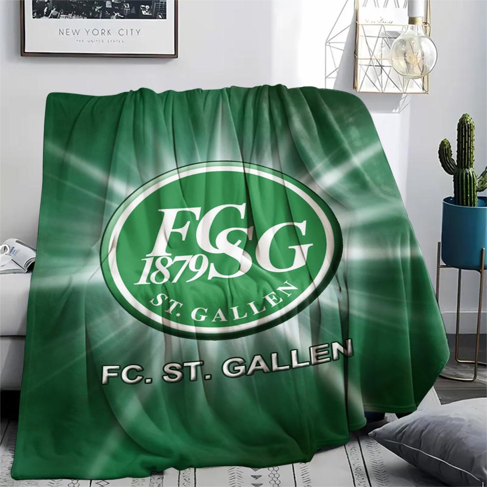 1Pc FC St. Gallen Print Flannel Blanket High Quality Warm Comfortable Cover for All Seasons Perfect for Gifts Home Decor