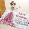 Dream Powder Snow Christmas Carpet Christmas Tree Pattern Living Room Entrance Holiday Decoration Floor Mat Home Decor
