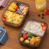 Microwave Heating Lunch Container with Spoon and Fork Food Container Nordic Style Lunch Box  Worker