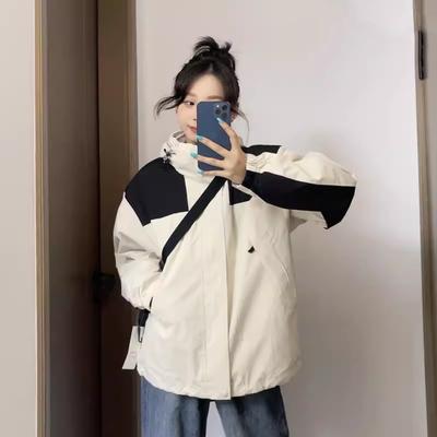 Женская горнолыжная куртка осень 24 зима для активного отдыха три в одном съемная ветрозащитная и водонепроницаемая куртка для альпинизма мужская