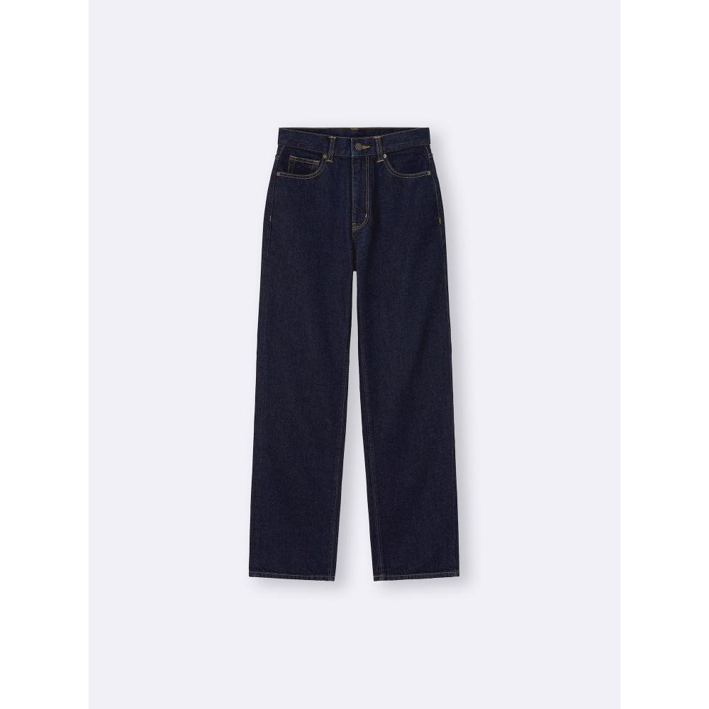 GU by Uniqlo Прямые джинсы с высокой талией+ec длиной 81,0 см 