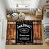Jack Daniel's Whiskey Wood-grain Carpet, Non Slip Soft Floor Mat for Bar,Living Room Home Decor,wine Cabinet Rug