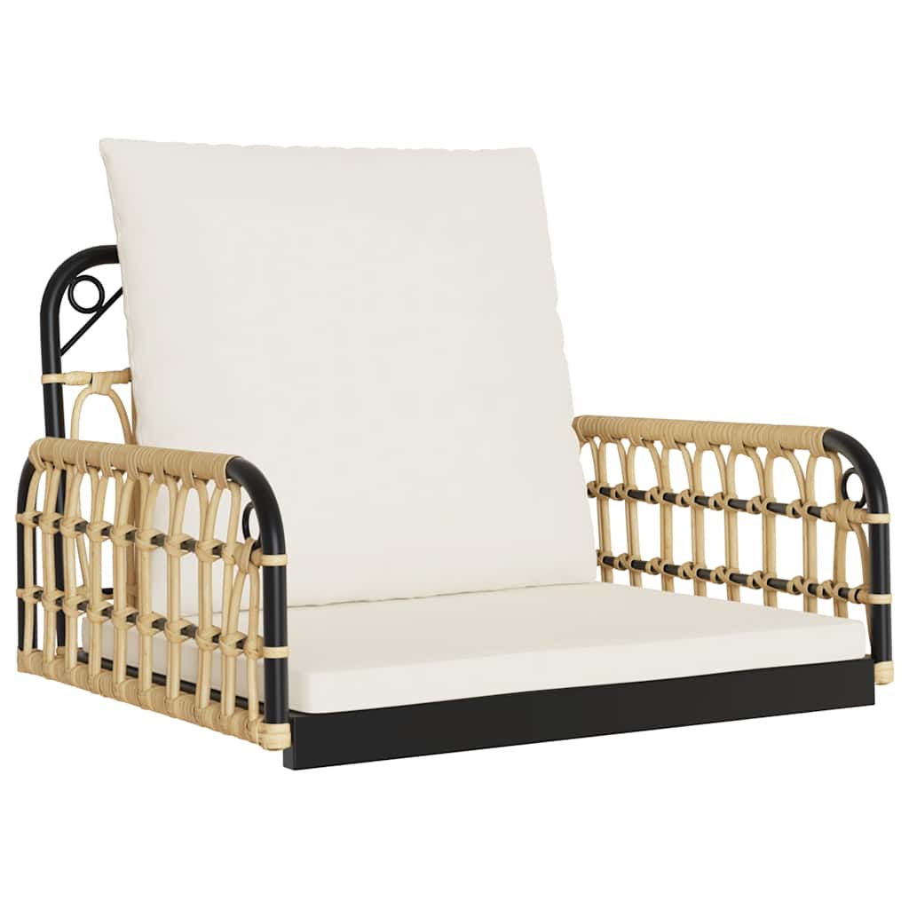 Hanging Chair with Cushion 63x58x39 cm Poly Rattan and Steel