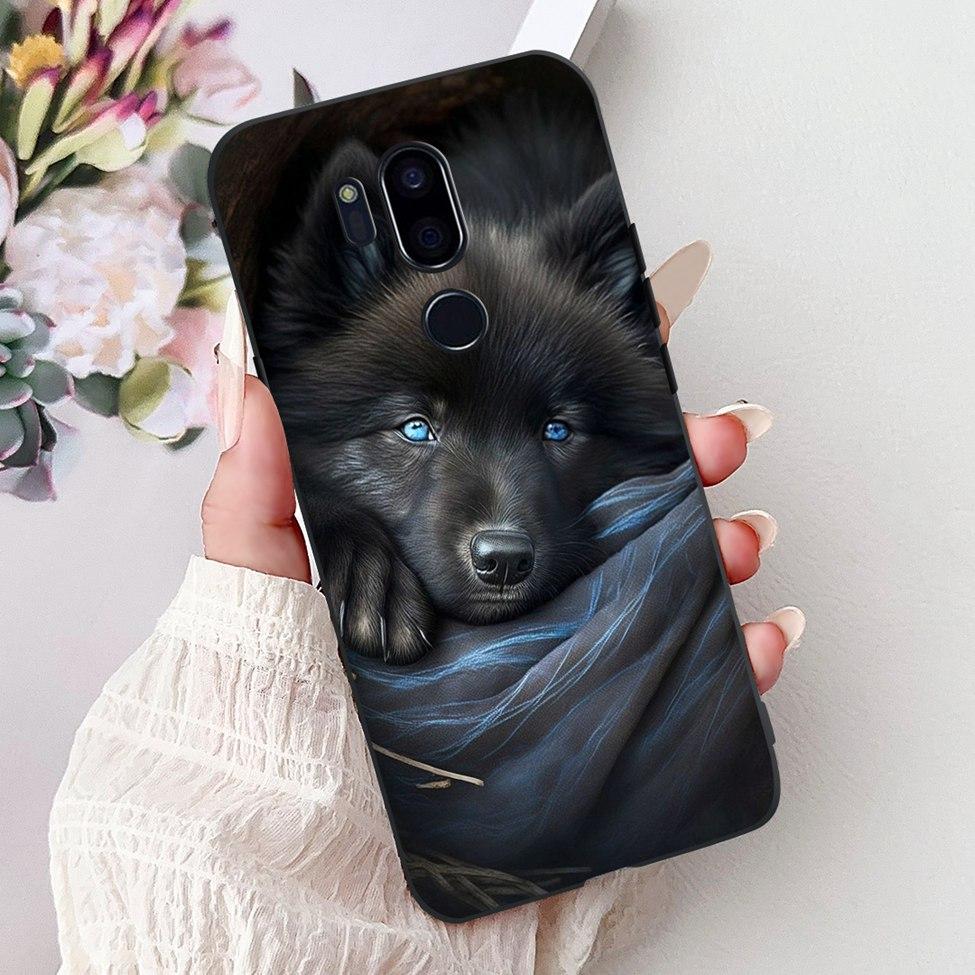 Чехол для LG G7 ThinQ Черный Силикон Милый Кот Модные Цветы Крутая Расписная Задняя Крышка Для Телефона LG G7ThinQ LMG710EM