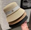 New Pearl M Letter Bucket Fisherman Hat Children's Spring and Summer Fashion Versatile Show Washbasin Hat Tide