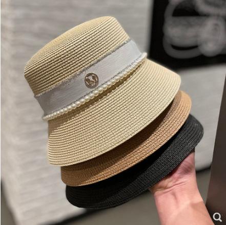 New Pearl M Letter Bucket Fisherman Hat Children's Spring and Summer Fashion Versatile Show Washbasin Hat Tide