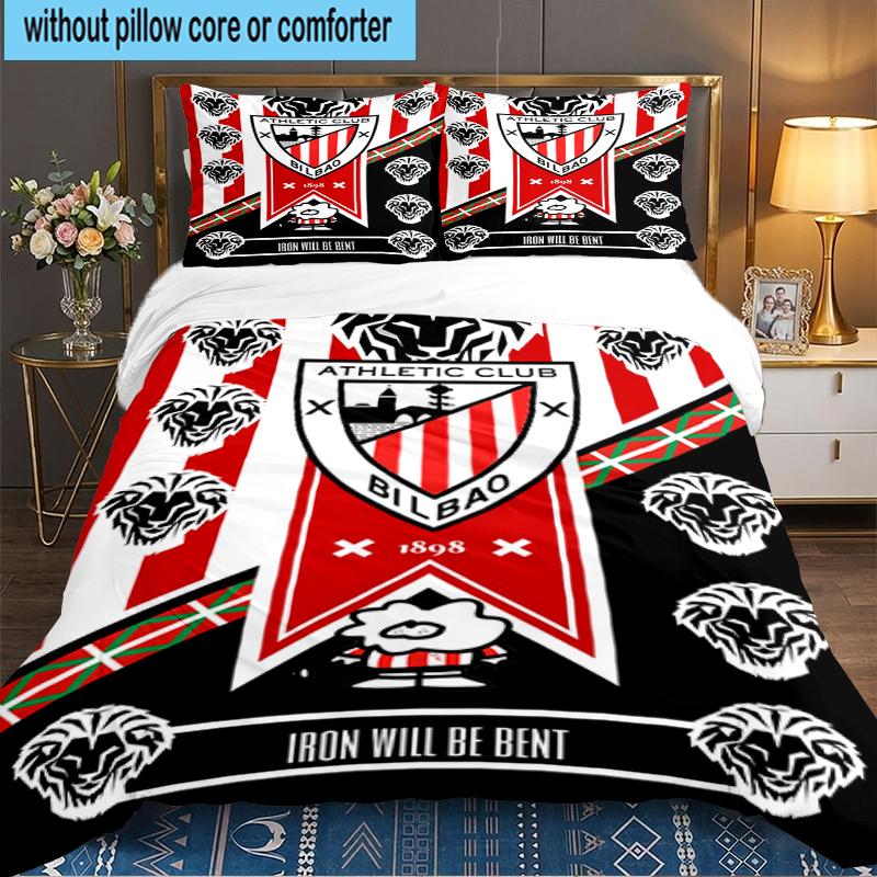 3PCS Football Athletic Bedding set,Ideal for1pc Duvet Cover And 2pcs Pillowcases Perfect for Christmas gift,Ideal for Bedroom, Dormitory