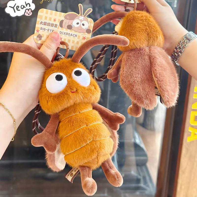 Cute Cartoon Mosquito Plush Doll Keychain Funny Vampire Bug Pendant Backpack Charm Soft Stuffed Toy Gift