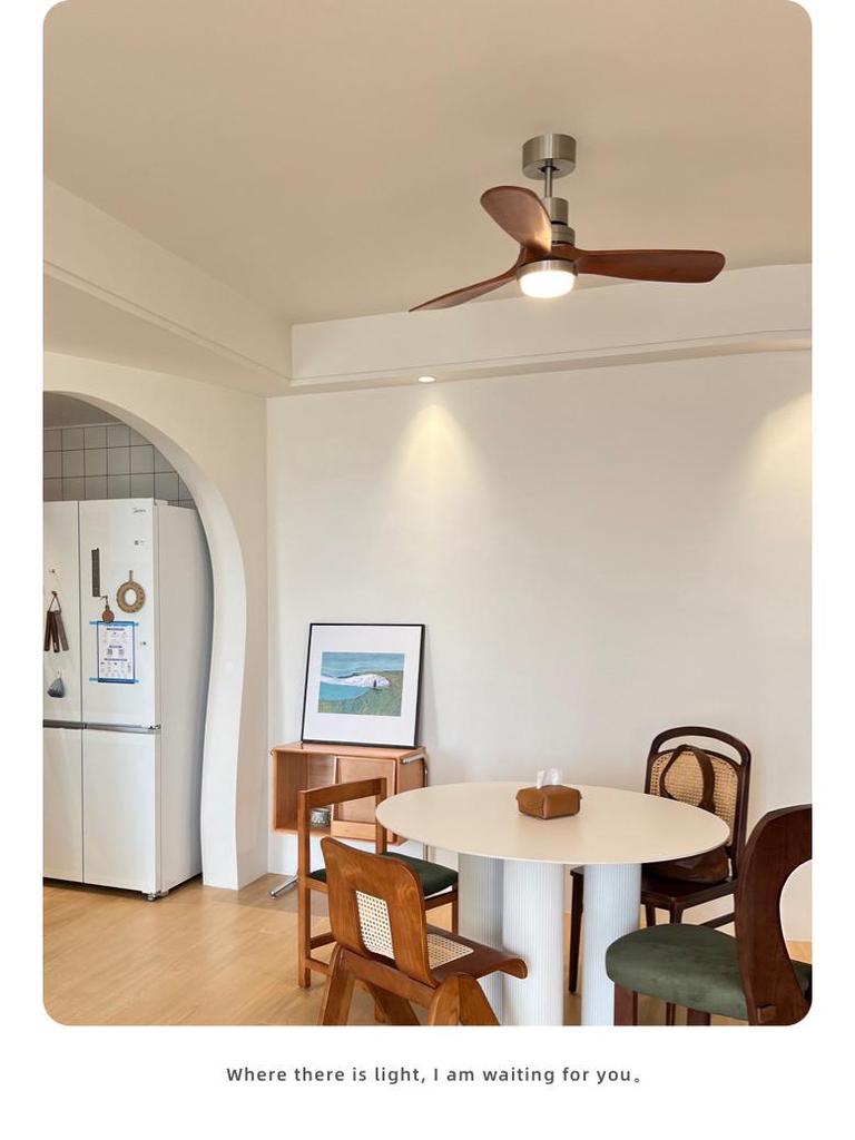 Французский потолочный вентилятор из массива дерева в стиле середины века для дома и ресторана