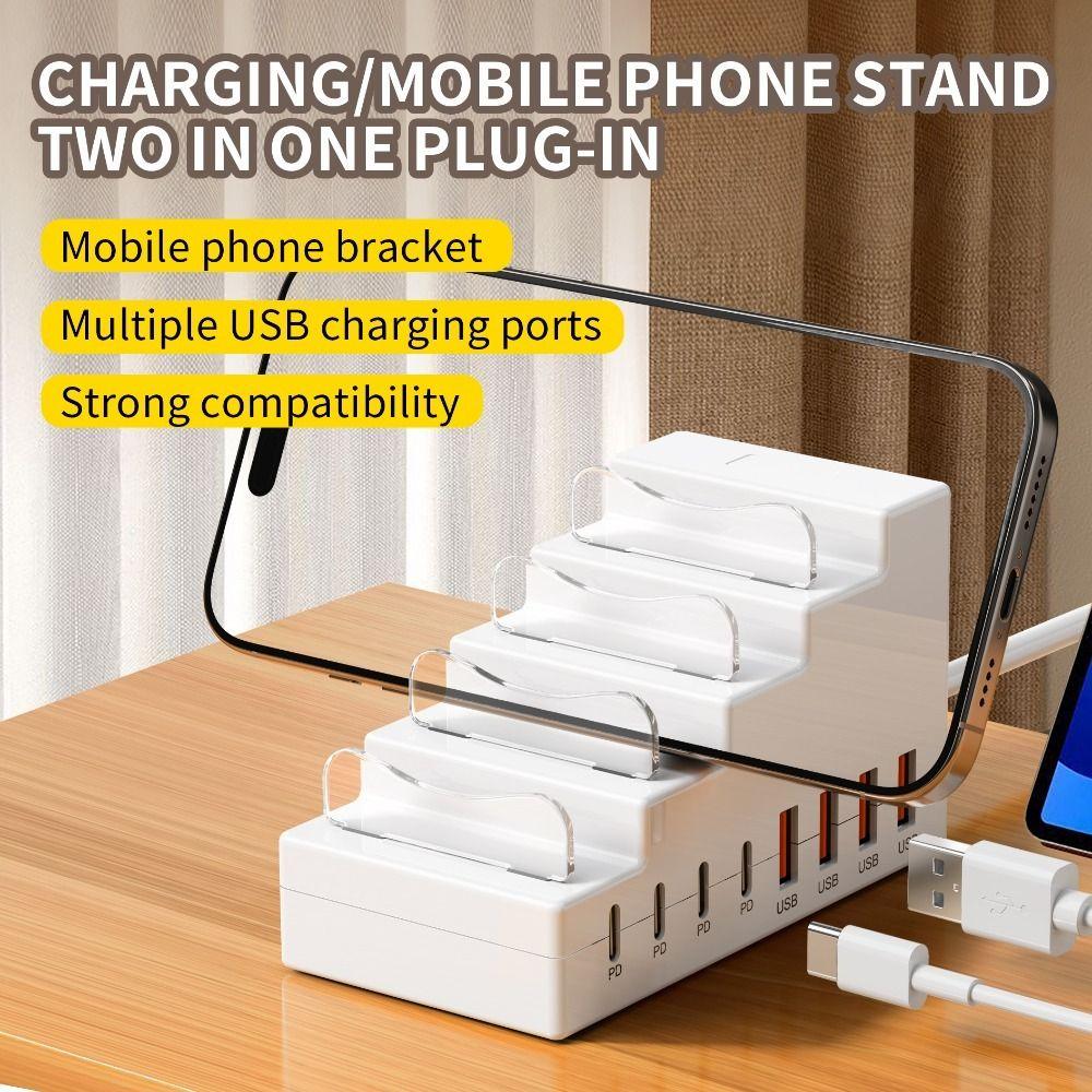 66W Power Socket Bracket Charger 4USB Ports 4Type C Ports USB Type C Charger PD Fast Charging 8Ports Socket