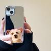 Korean Cute Cat Soft Mirror Phone Case For iPhone 11 Case iPhone 12 15 Pro Max 14 13 Pro XS XR X Lovely Shockproof Cover Fundas