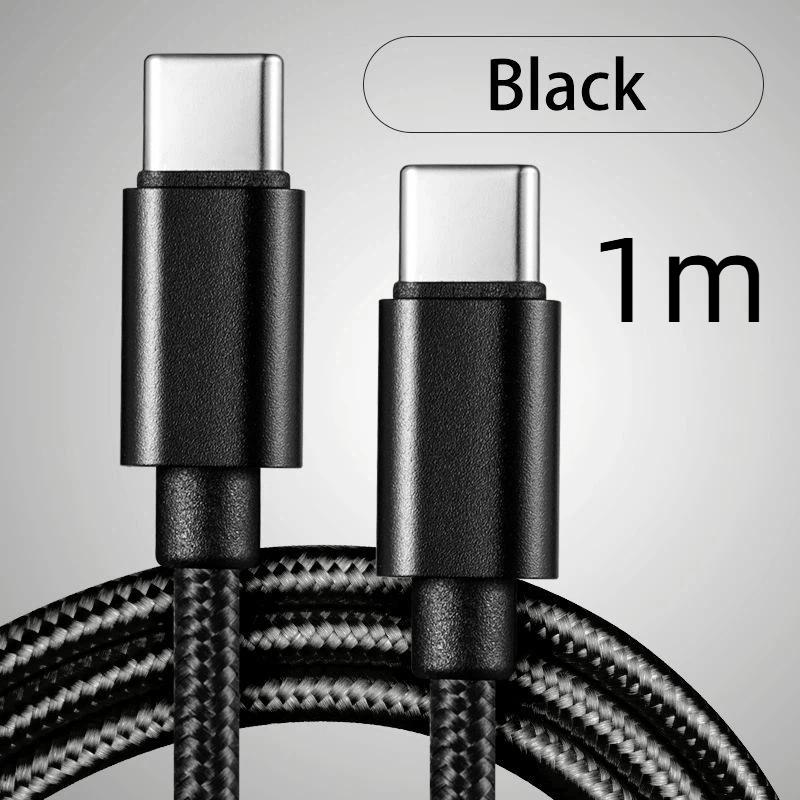 Опциональный кабель USB C на Type C разной длины, 66 Вт, 5 А, для быстрой зарядки, нейлоновый, 1/2/ для дома, путешествий, зарядки телефона