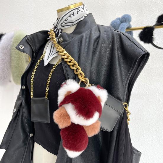 Милая подвеска из плюшевого меха лисы, супер мягкая искусственная кукла, кукла из лисы, плюшевые игрушки, подвесной орнамент, цветной мультяшный фаршированный