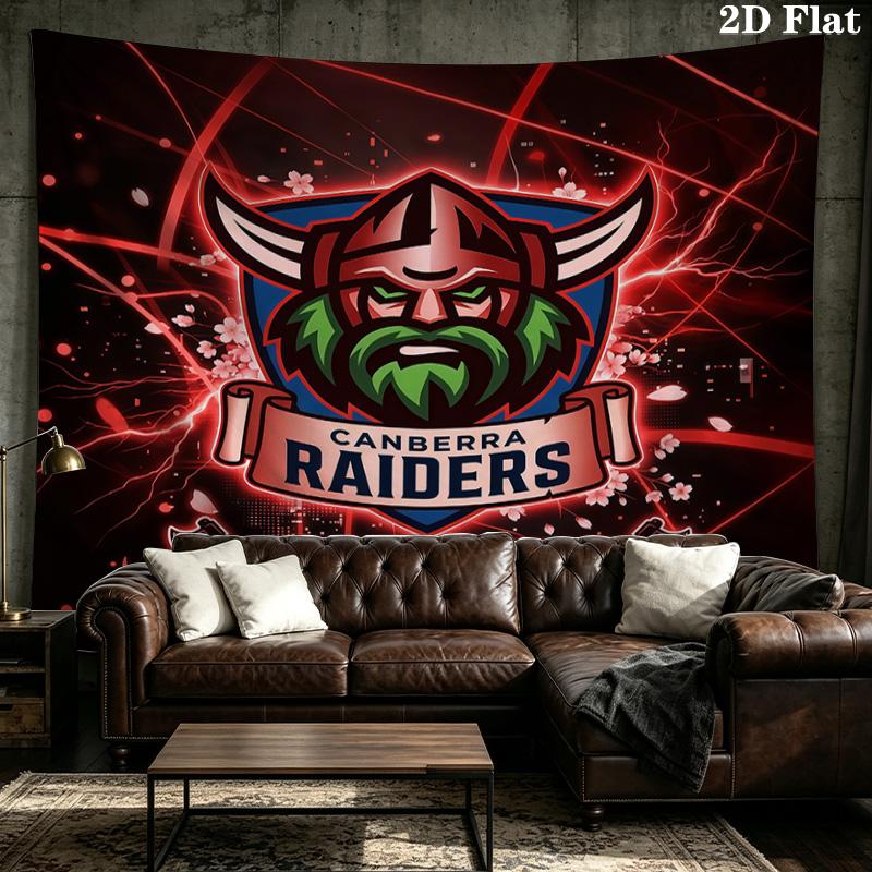 Custom Name Canberra Raiders Printed Tapestry – Wall Hanging for Bedrooms, Dorms, and Home Decor