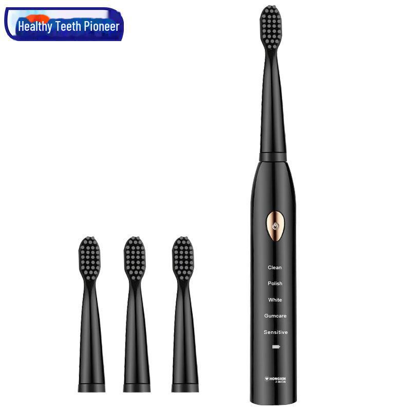 Набор электрических зубных щеток Jian: Аккумуляторные звуковые щетки для взрослых и пар, черные и белые - Бесплатная доставка
