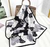 Scarf with print, women' synthetic silk, gift scarf, 70x70