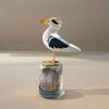 Mediterranean Style Wooden Seagull Craft Vintage Seagull Model Durable Seabird Ornament  Nursery