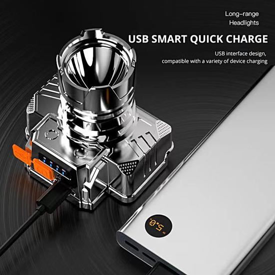 1 комплект Рыбацкая шахтерская лампа Высокая яркость Перезаряжаемая Индикатор заряда батареи Освещение Налобный Маленький фонарик для улицы