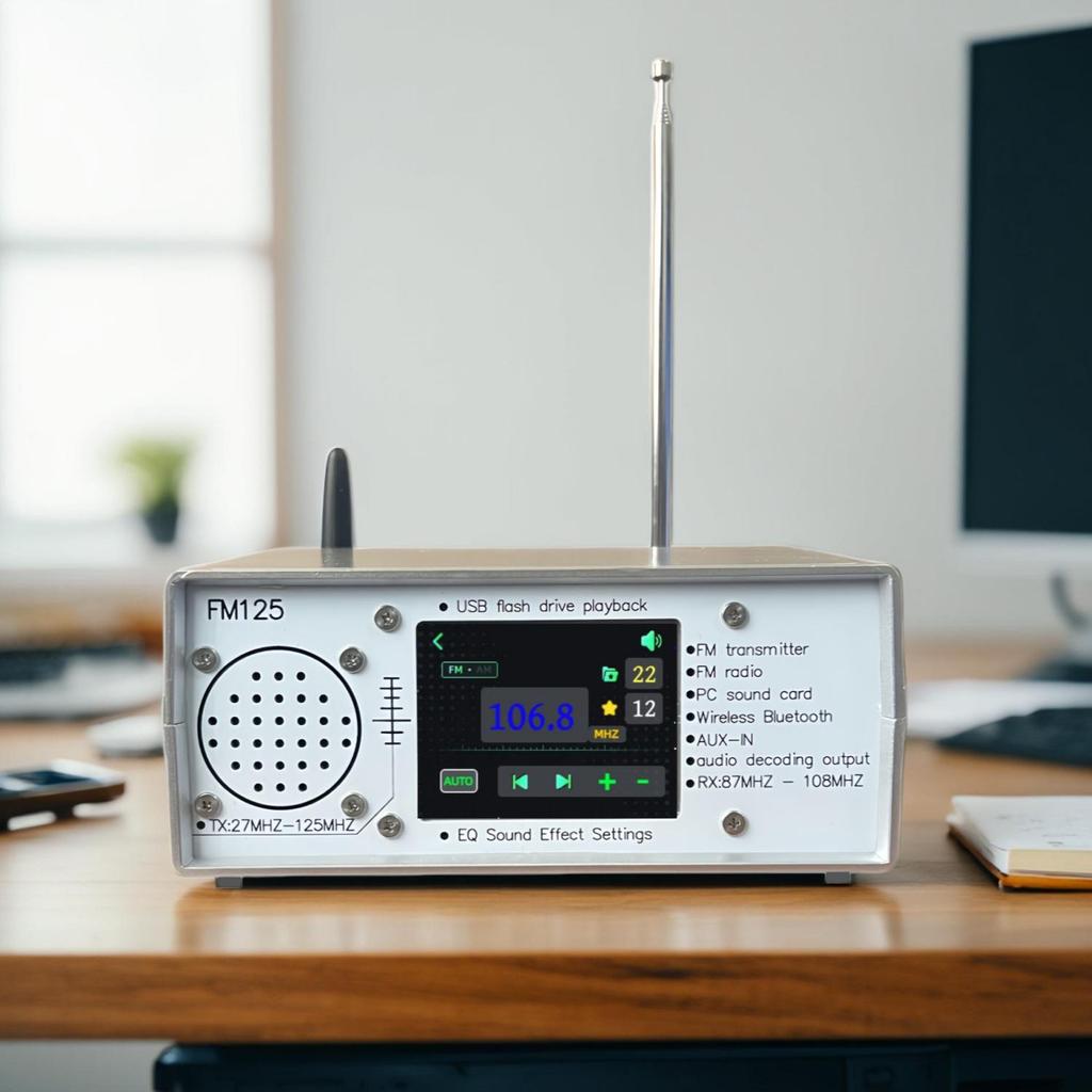 27 МГц - 125 МГц FM-передатчик Радио USB-звуковая карта Bluetooth Музыкальный плеер