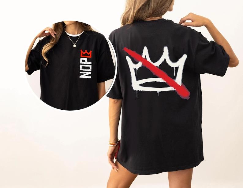 Crown No Kings 2 Sided Tshirt Political Anti Maga Protest Shirts High Quality Cotton Tops Tee Graphic Shirt Short Unisex Adult
