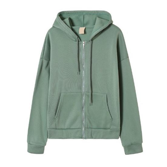 Женское осенне-зимнее пальто, однотонное, свободное, на молнии, с карманами, с длинным рукавом, на шнурке, с капюшоном, эластичное