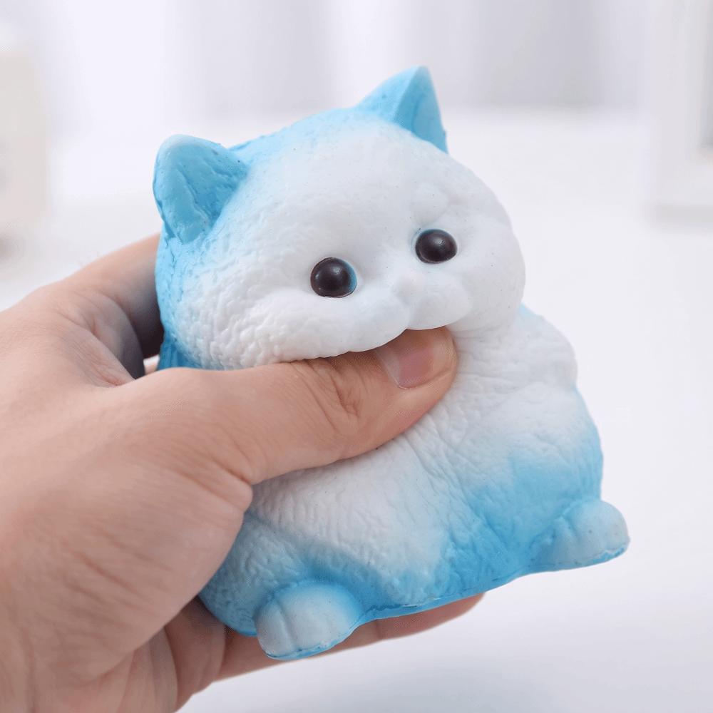 TPR Material Cat Squishy Toy Fast Rebound Cat Squishy Doll Sticky Toy Cat Fidget Toy  Gift Giving