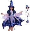 Halloween Party Costumes Dress Girls Kids Cosplay Carnival Witch Costume Pumpkin Bag Hat Wand