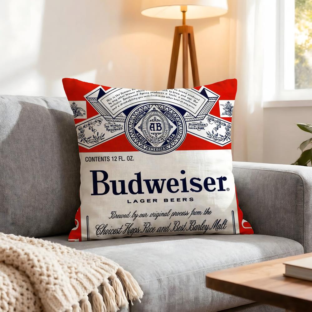 Brand Budweiser Cushion Cover Pcs Decorative Covers Soft Cushion Case for Sofa Couch Decor x x Pillowcases