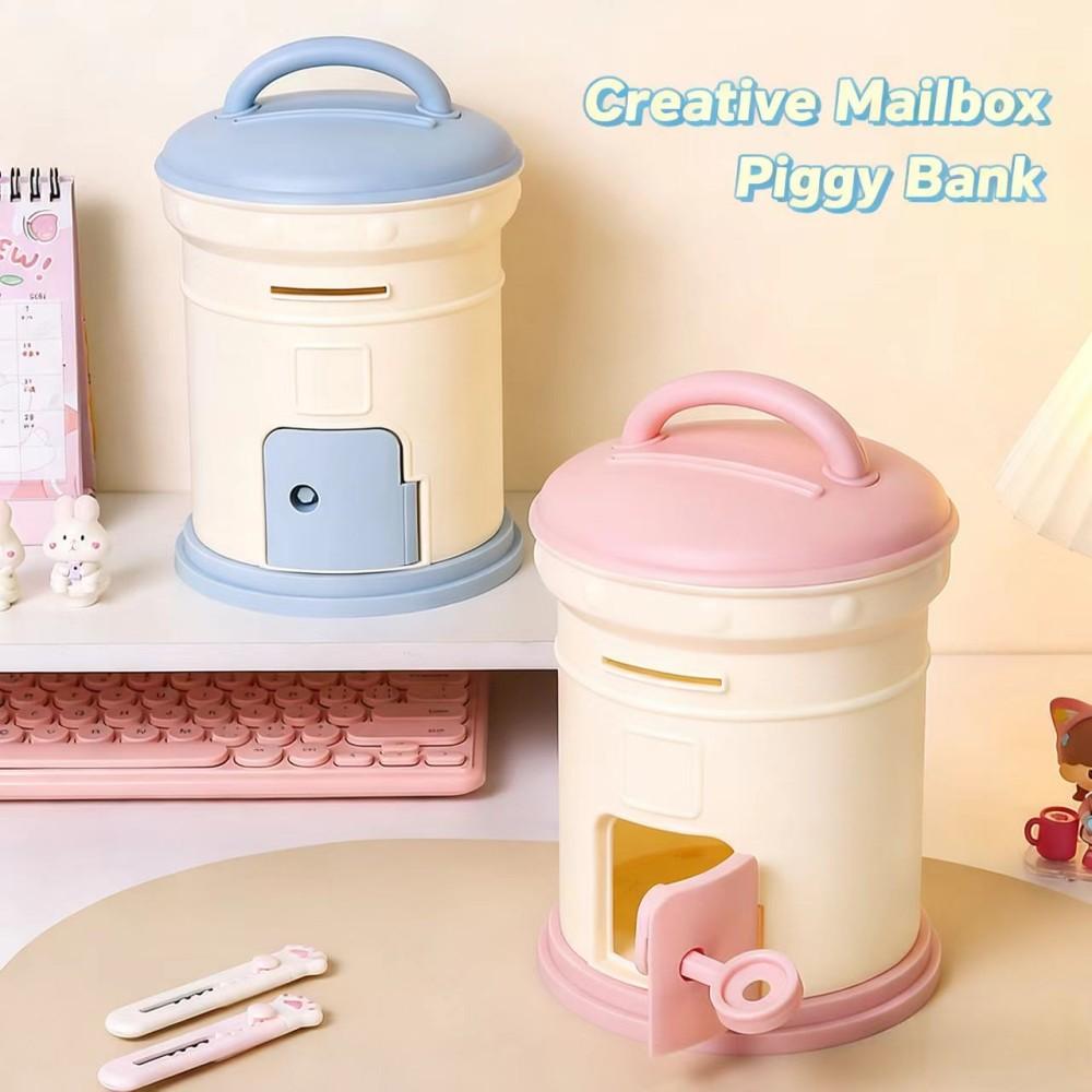 Popular High Quality Durable Box-Shaped PP Piggy Bank Key Lock-Portable Environment-Friendly Saving Money Gift for Desktop Use