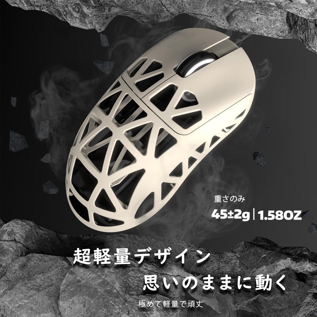 ATTACK SHARK R2 Gaming Mouse Magnesium Alloy Wireless PAW3950 8000hz Wired 42000DPI 45g Ultra Lightweight Optical Micro Switch Coiled Cable Included