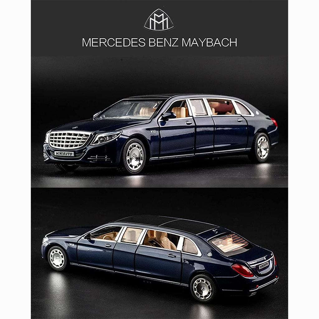 1:32-масштабная литая под давлением модель автомобиля из эластичного металла Benz S650 со световым звуком, коллекция игрушек из сплава с откидной спинкой