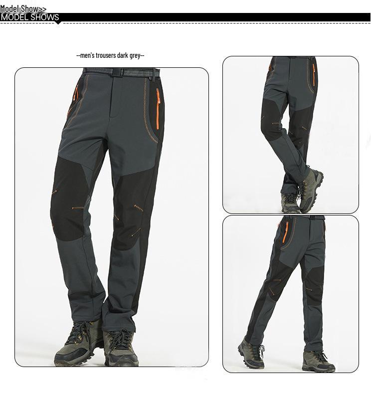 Новые унисекс осенне-зимние ветрозащитные флисовые софтшелл брюки - Теплая, утолщенная уличная горная экипировка