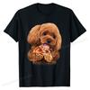Голодный щенок пуделя, пожирающий пиццу, Собака - Хлопковые топы, Футболки, На заказ, Горячая распродажа, Вечеринка, Футболки