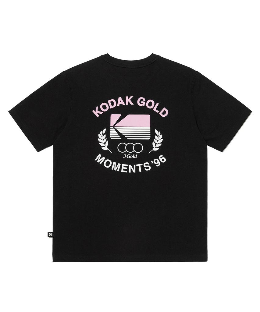 KODAK Gold Moment Хлопковая графическая футболка с коротким рукавом Черная