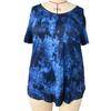BITCED Летняя мода V-образный карман Tie-Dye женская футболка большого размера с коротким рукавом