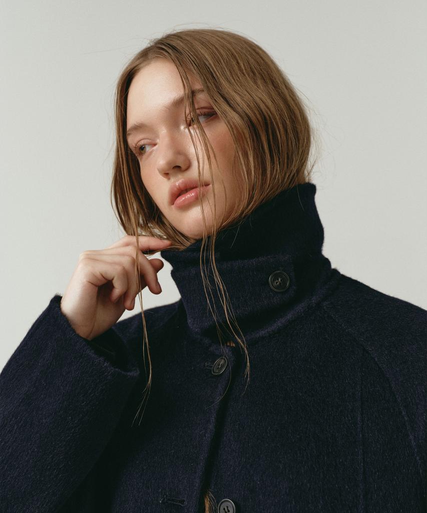 LOSSYROW Classic Single Long Coat Navy