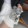Блестящая сумка-кроссбоди для телефона Мини-сумка на плечо со стразами и цепочкой Маленькая сумка-кошелек для телефона для женщин и девушек Вечеринка Свидание Повседневное использование