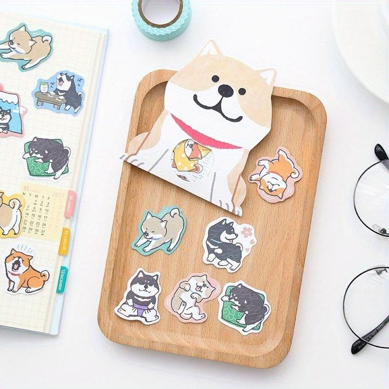 Милые наклейки с собачками, канцелярские товары, креативные DIY, для украшения дневника, скрапбука, набор наклеек, каваий папелерия
