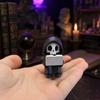 Фигурка Жнеца за чтением, Мини-статуэтка Жнеца из 3D-печати, Милый готический скелет-украшение для книжной полки, Рабочего стола, Полки, Декор для дома на Хэллоуин