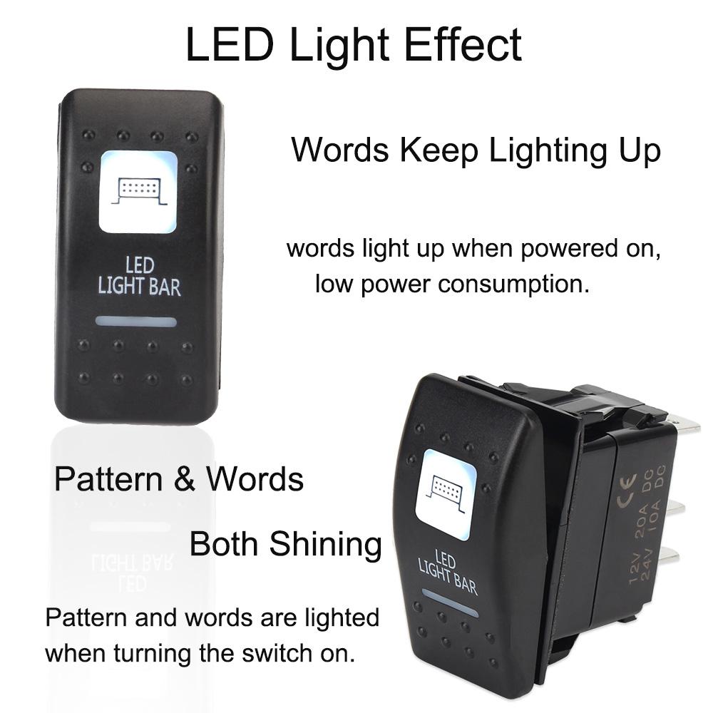 DC12-24V UTV For Polaris Horn Led Light Bar Rear Front Lights For Can Am Maverick Commander Rocker Switch Illuminated LED WINCH