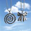 Bohemian Y2k Sliver Color Stainless Steel Snake Chain Thick Spiral Pendant Necklace for Women Men Trendy Collar Chain Jewelry3