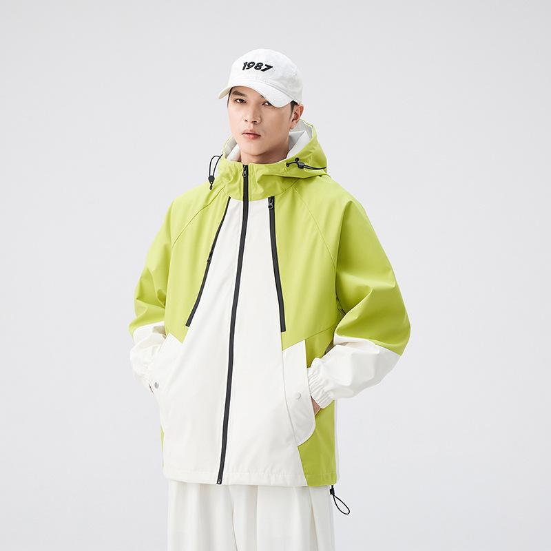Color Matching Jacket Loose Contrasting Color Splicing Trend Casual Outdoor Windproof Jacket Hooded Jacket New In Spring and Autumn