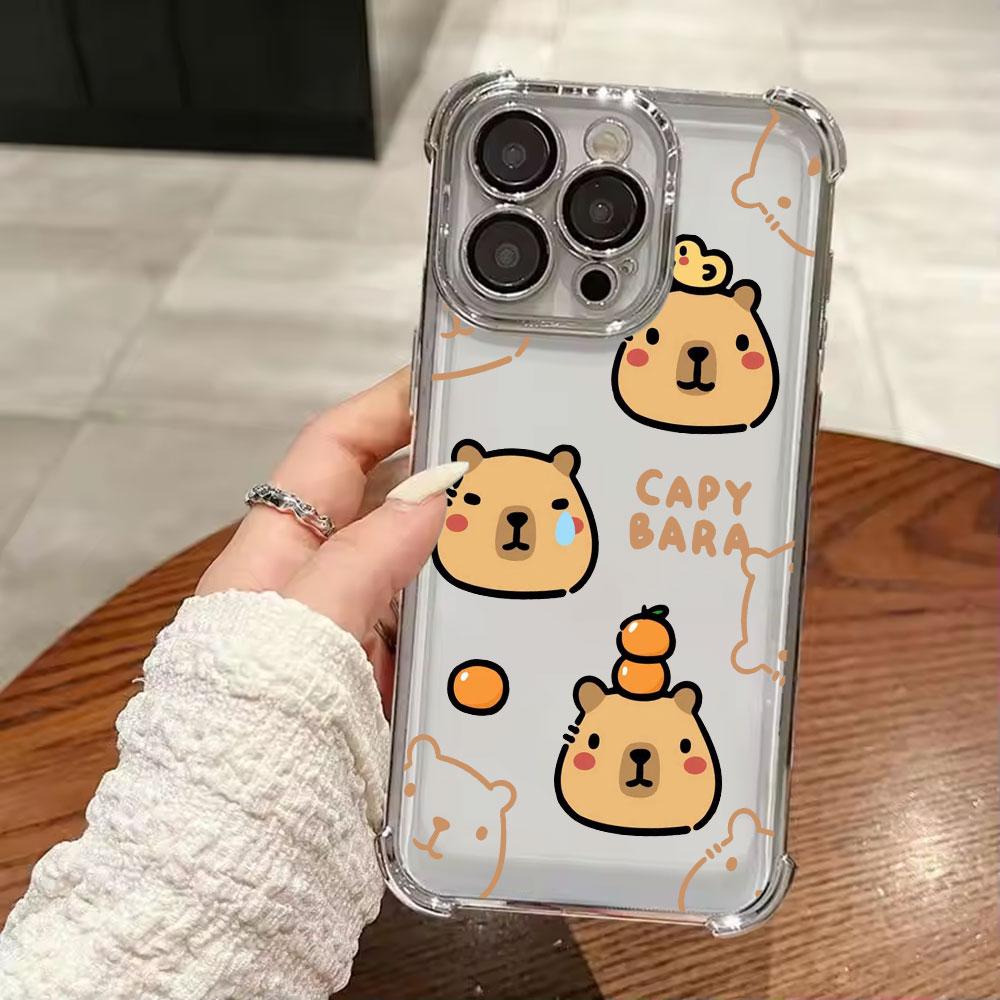 Cute Little Capybara Phone Case For Xiaomi 15T 14T 13 Pro 15 F8 Ultra Poco X7 F7 Pro X3 X5 X6 F5 M7 Soft Shockproof Clear Cover