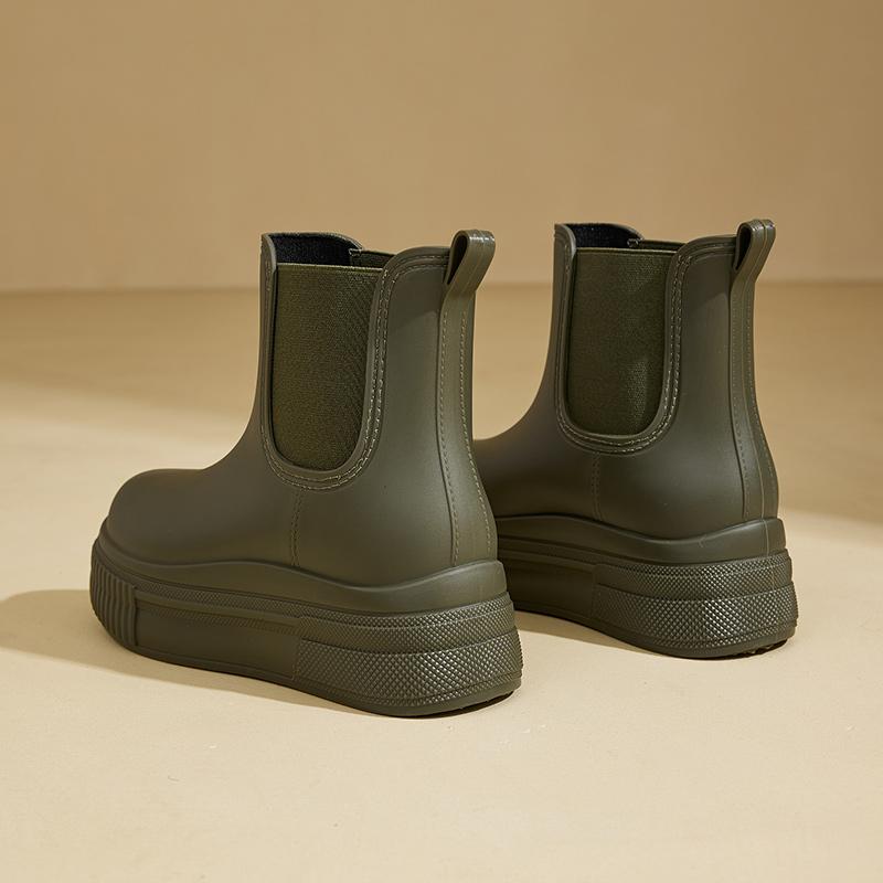 2025 Новые женские водонепроницаемые сапоги Martin Commuter Rain Boots со стелькой из ПВХ, модные водонепроницаемые сапоги, нескользящая резиновая обувь для зимнего использования