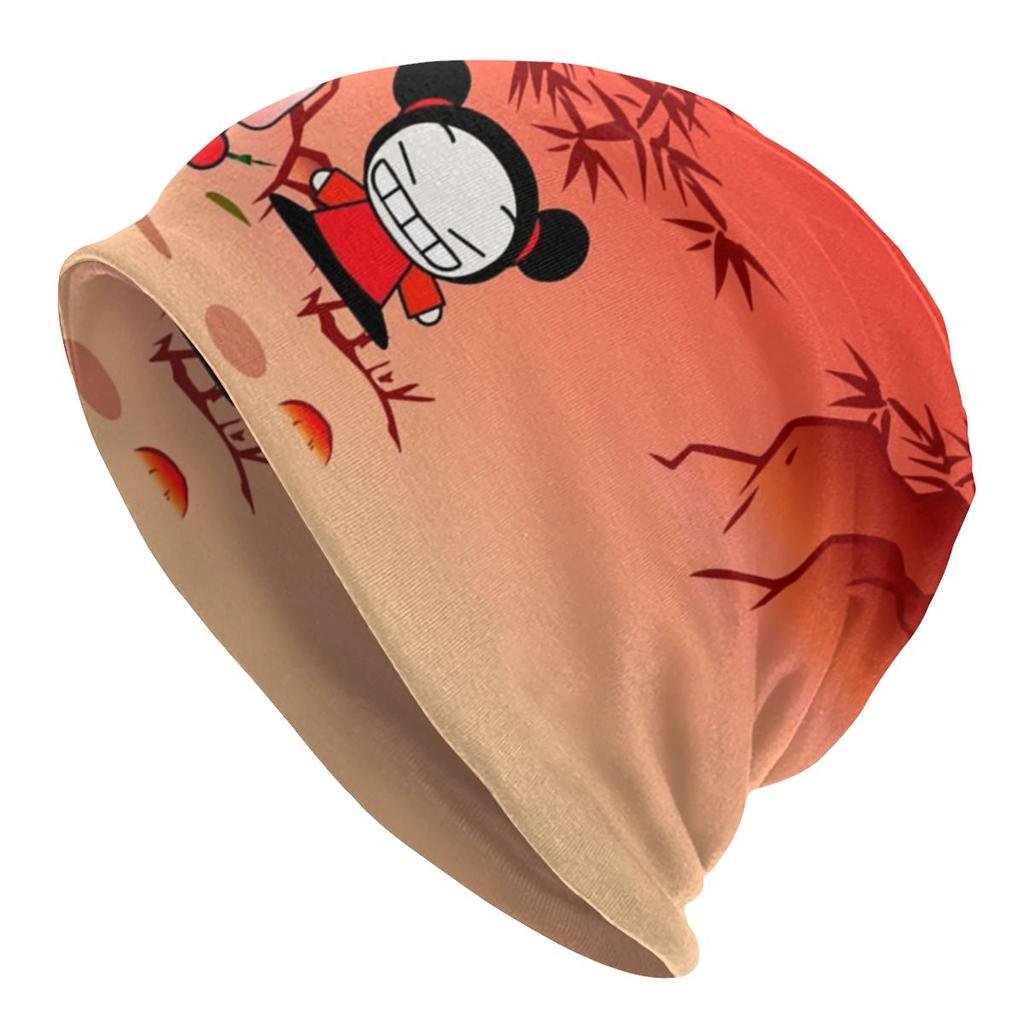 Женская шапка-бини с напуском в стиле аниме Pucca, унисекс, с персонажами мультфильмов, модные вязаные шапочки Skullies, шапка для зимних лыж