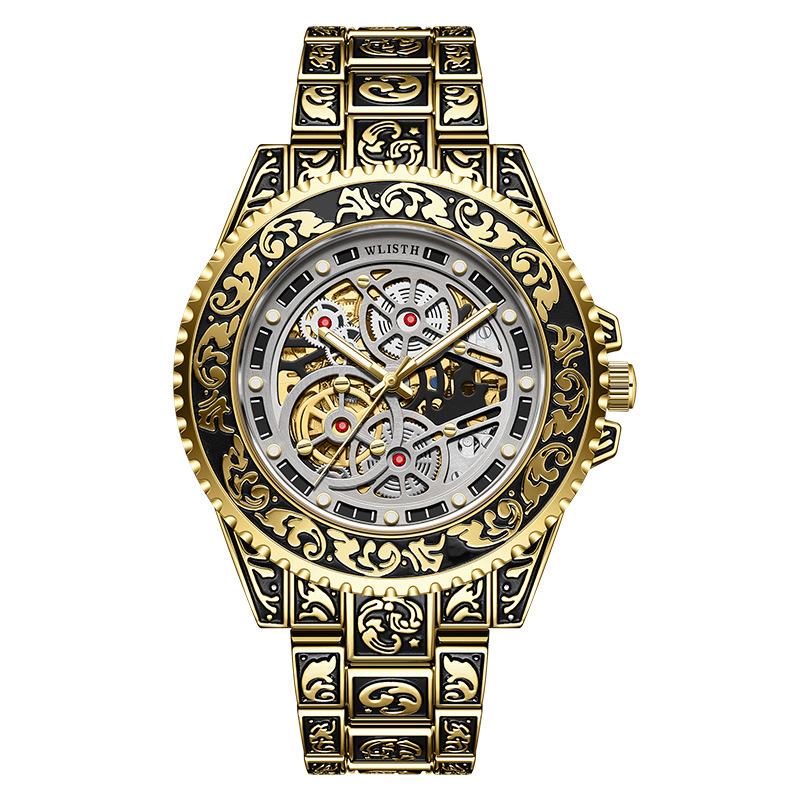 Топ Бренд Горячая Распродажа Новая Мода Светящиеся Мужские Автоматические Механические Часы Трендовые Ретро Мужские Наручные Часы