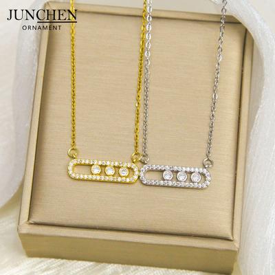 Женское ожерелье «Месси» с бриллиантами с 18-каратным золотым покрытием – европейская и американская модная брошь-украшение